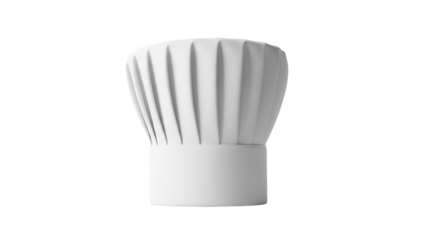 Chef s hat PNG isolated on transparent background, classic toque blanche for culinary professionals and restaurant staff uniform