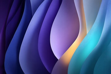 Abstract purple and blue waves with golden accent for design element