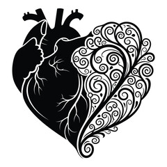 Intricate filigree heart design symbolizing love and artistry