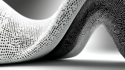 Abstract texture design featuring black and white perforated material for unique modern visuals