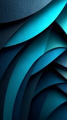 Abstract textured teal and dark blue background featuring layered curved shapes with shadows