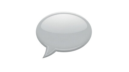 Shiny gray speech bubble PNG isolated on transparent background, communication and conversation symbol for graphic design and social media use