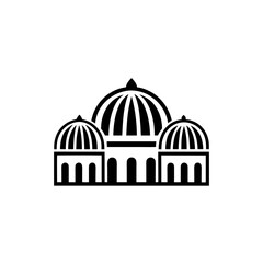 Obraz premium Illustration of a domed building on transparent background silhouette