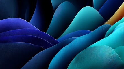 Abstract waves background Modern layered texture in gradients of blue and turquoise hues