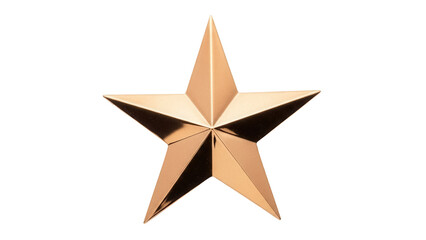 Golden star isolated PNG on transparent background, shiny metallic award symbol for graphic design...