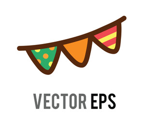 Colorful party bunting banner illustration with polka dots and stripes