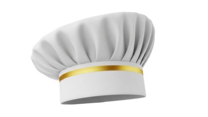 Chef s hat PNG isolated on transparent background, professional cook uniform for culinary arts and restaurant industry