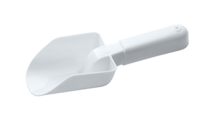 White plastic scoop isolated on transparent background