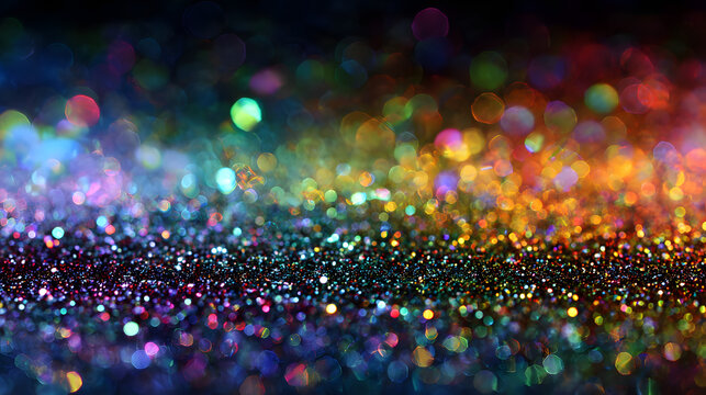 holographic glitter texture with rainbow reflections and shiny light particles creating a vivid elegant iridescent glow - Powered by Adobe