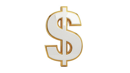 Obraz premium Gold dollar sign PNG isolated on transparent background, currency symbol for finance and investment concepts, money icon