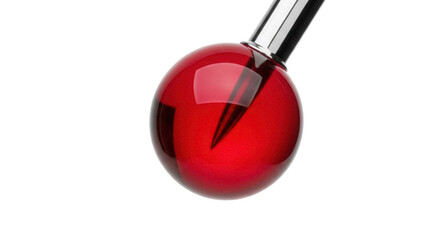 Red spherical shift knob isolated PNG on transparent background, gear stick handle for automotive...