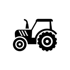Fototapeta premium Illustration of a black tractor on transparent background silhouette