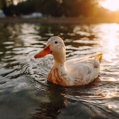 duck in the lake	