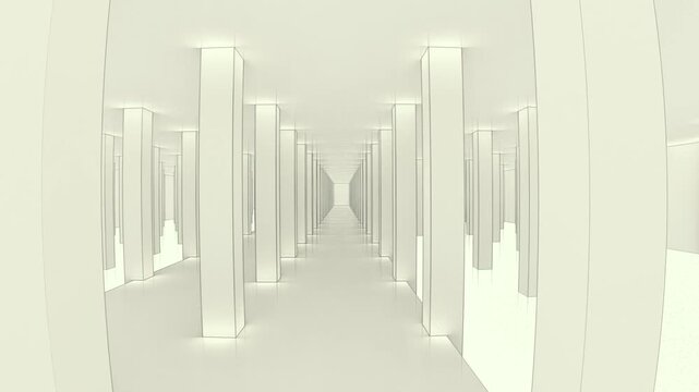 Sketch style liminals space column room