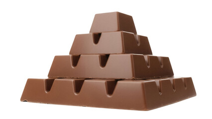 Delicious Toblerone chocolate pyramid isolated PNG, Swiss milk chocolate with honey and almond nougat on transparent background, sweet treat
