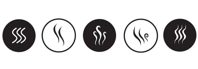 Smoke steam  icon or logo illustration outline black style