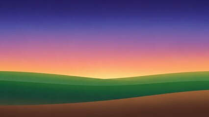 Vibrant gradient sky over rolling hills at dusk