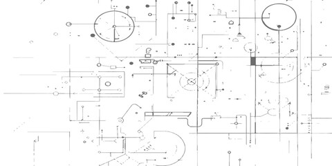 Architectural vector drawing of a house plan blueprint for a construction design project