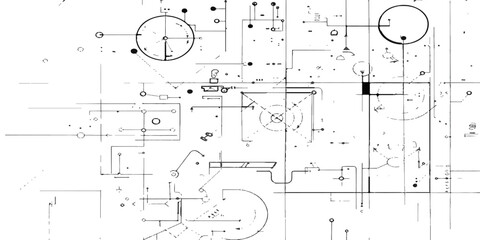 Architectural blueprint drawing: a technical CAD plan for a building design project
