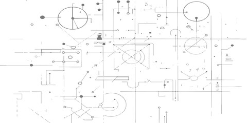 Abstract architectural blueprint drawing background with vector numbers and engineering design plan