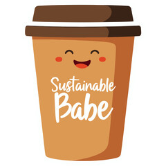 reusable coffee cup | smiling face | 
