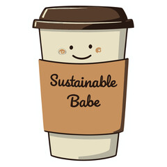 reusable coffee cup | smiling face | 
