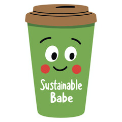 reusable coffee cup | smiling face | 