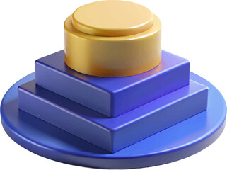 Blue 3D circular podium with futuristic design