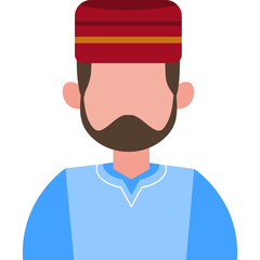 Muslim Man Flat Icon Design