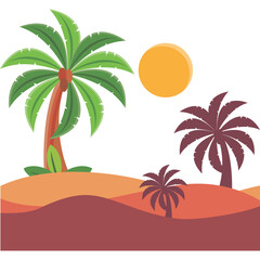 Desert Flat Icon Design