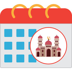 Islamic Calendar Flat Icon Design