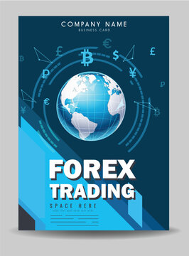 Global Forex Trading Business Card and Flyer Template with Currency Symbols
