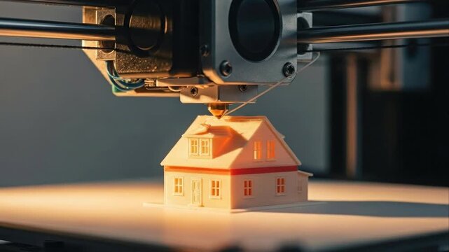 3 d printer creating miniature house concept technology innovation