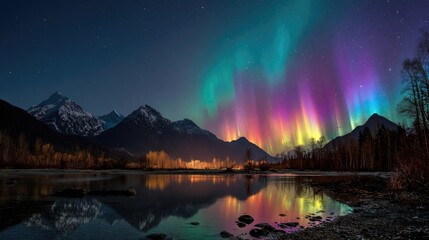 Surreal Aurora Ribbons in Vibrant Dreamlike Skies