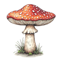 Mushroom hand drawn isolated