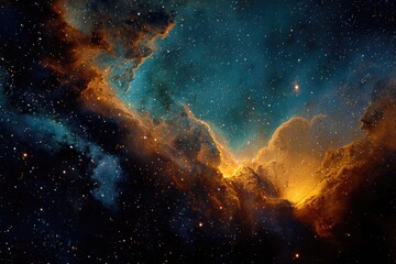 Fototapeta premium Vibrant Cosmic Nebula in Ethereal Skyscape 