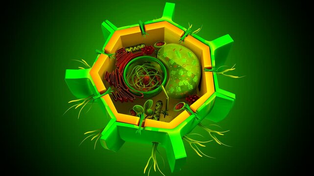 Plant cell structure anatomy. 3d render