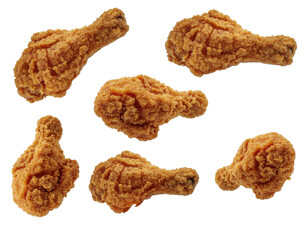 Crispy Fried Chicken Drumsticks on Transparent Background Delicious Appetizer for Any Meal
