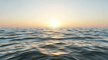 Gentle evening light over water calm sea horizon sunset glow