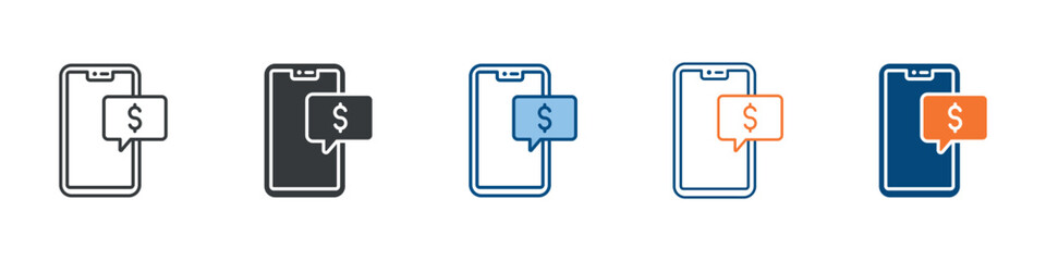 Mobile Banking Icon Set Multiple Style Collection 