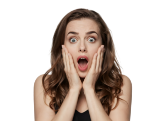 Woman shocked isolated