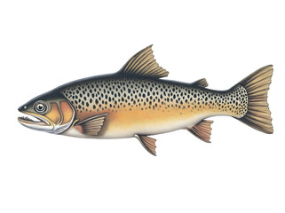 Hand drawn trout fish
