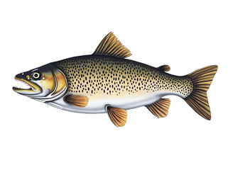 Hand drawn trout fish