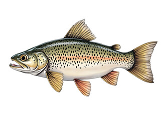 Hand drawn trout fish