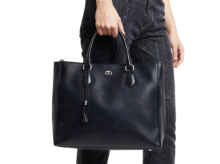 Female holding bag isolated