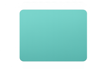 Blank teal aquamarine rectangle with soft rounded corners on a transparent background, providing a versatile design element