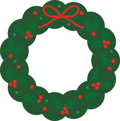 Festive Holly Wreath with Bow