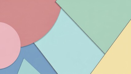 Soft Colored Overlapping Geometric Shapes Composition