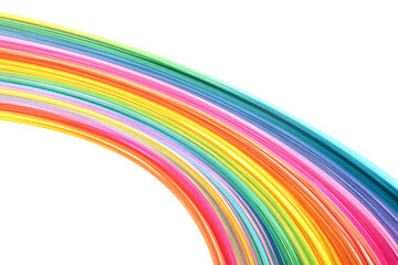 bright rainbow arc artwork isolated on transparent background