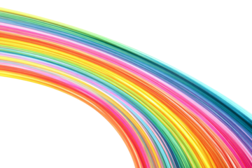 bright rainbow arc artwork isolated on transparent background